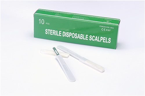 Medical Disposable Sterile Carbon Steel Surgical Scalpel Blades With Plastic Handle