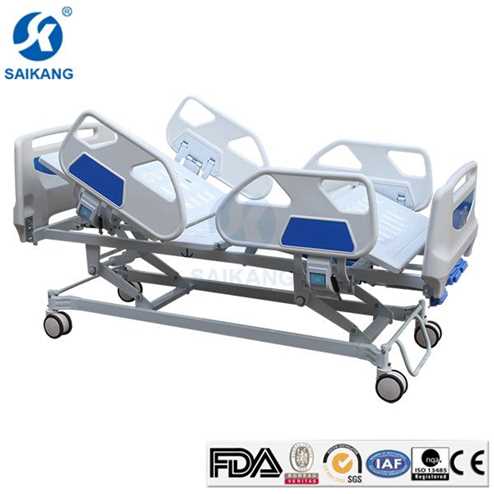 3 Crank Functional Manual Hospital Icu Bed With Abs Headboards