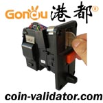 Euro coin validator Acceptor slot selector