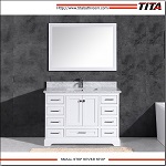 Floor Mounted White Lacquer 48 Inch Wide Bathroom Vanity T93