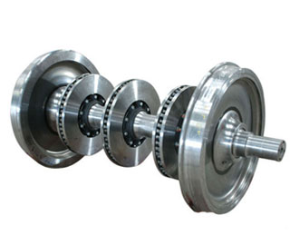 Railway wheel axle wheelset brake disc gear box