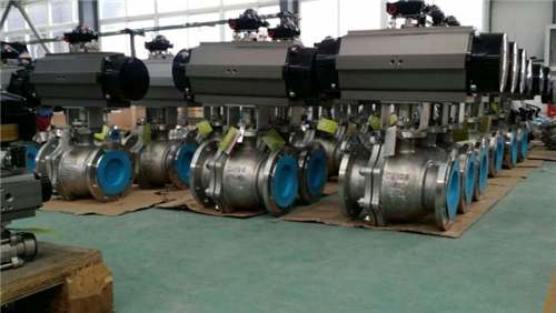 Pneumatic Actuator Operate Flanged Ball Valve (WCB/SS304)
