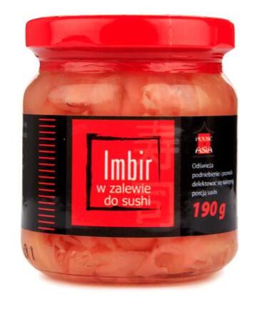 White and Pink Sushi Ginger for Japanese Sushi Food 190g Bottled