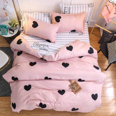Bedding Set luxury Pink love 3/4pcs Family  Set Include Bed