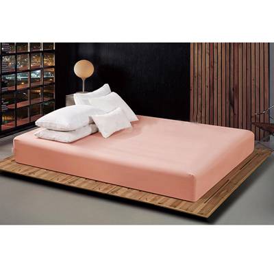 Fitted Sheet Mattress Cover Solid Color Sanding  Bedding Lin