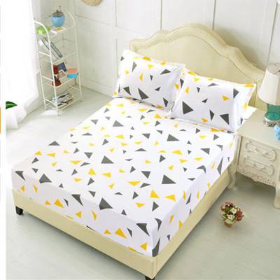 Bed Sheet With Pillowcase Blue Flower Printed  Bed Linen Que