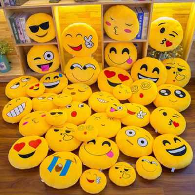 New Smiley Face QQ Emoji Pillows Soft Plush  Emoticon Round