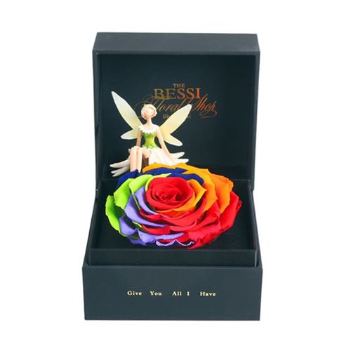 Black Card Rigid Board Luxury Flower Box Packaging,Christmas Gifts Flower Boxes