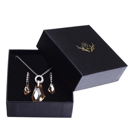 Practical Square Black Jewellery Box Best Jewelry Gift Box For Necklaces,Pendant Packaging Box