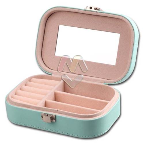 Round Corner Soft Leather Earring Jewelry Organiser Box,Cool Jewellery Store Boxes Holder Case