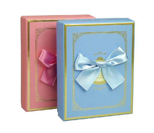Graceful Pink Printed Custom Pattern Gold Foil Gift Boxes Set with Lids