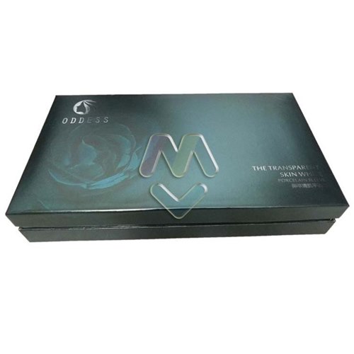 Bespoke Silver Card Chipboard Two Pieces Paper Packaging Boxes With Satin Lining