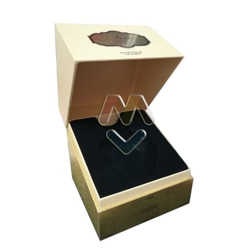 Golden Paper Clamshell Type Luxury Make Up Gift Box,Fancy Cardboard Gift Box For Perfume