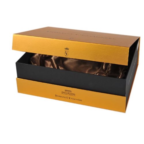 Flip Top Personalised Metallic Color Printed Cardboard Box, Anniversary Vintage Wine Packaging Box