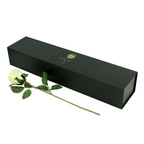 Matt Black Paper Florist Rose Gift Delivery Shipping Box, Long Rectangular Bouquet Boxes For Flowers
