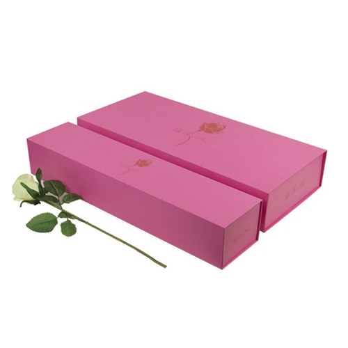 Foldable Cardboard Long Flower Boxes For Rose Bouquets Delivery With Die-cutting Holes
