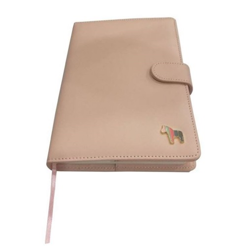 China Made High Quality Matte Pink PU Leather Colored Pages Journal Notebook With Cute Decoration