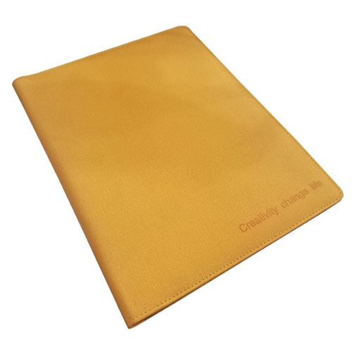 High -end Fabric Textured Leather Corporate Office Folder, Leather Folder With Velcro Pocket