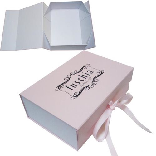 Flat Pack Save Shipping Space Foldable Cardboard Boxes,Collapsible Gift Box With Tie Bowknot Closure