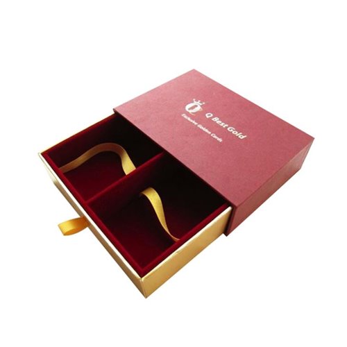 Dark Red Pearl Paper Sturdy Cardboard Storage Drawer Style Boxes,Gift Packing Box For Sale