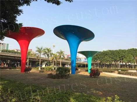 Large Park Decoration Horn Stainless Steel Modern Sculptures