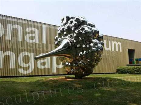 External Glossy Stainless Steel Cloud Sculptures For Museum Decoration