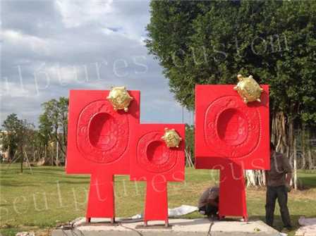 External Giant Varnished And Creative Targets Copper Statues