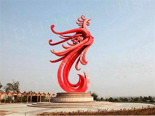 Outdoor Amazing Metal Steel Phoenix Animal Modern Art Sculptures