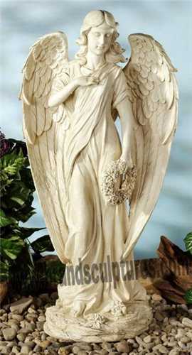 Large Elegant Fiberglass Angel Statue As Garden Decoration