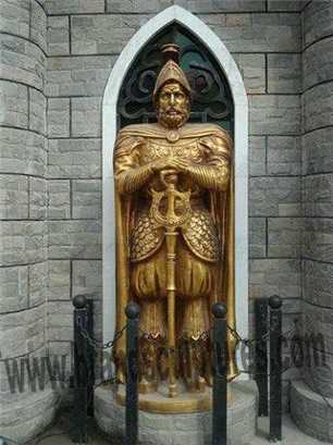 Outer Art Standing Knight Fiberglass Statue For Garden Decor