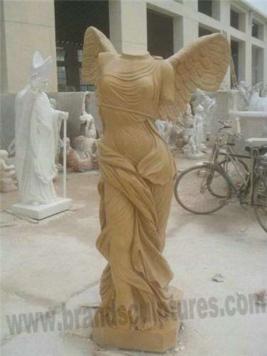 Welcome And Carved Garden Decoration Stone Angle Figure Statue