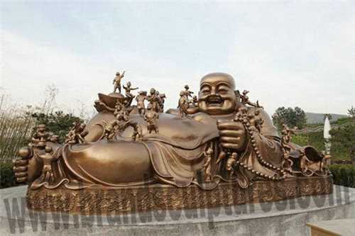 Creating Outer Holiday Decoration Copper Laughing Buddha Statue