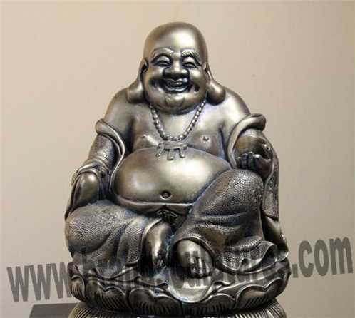 Contemporary Brass Laughing Buddha Statue For Temple Ornament