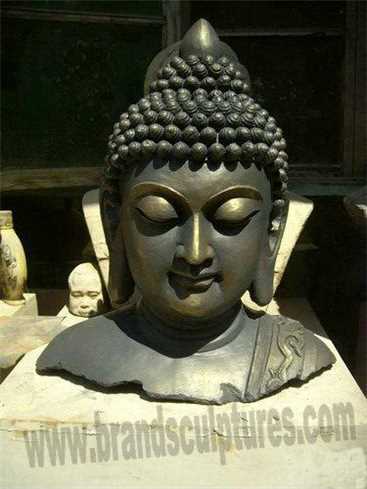 Large Modern Figure Bronze Buddha Ornaments Head Statue
