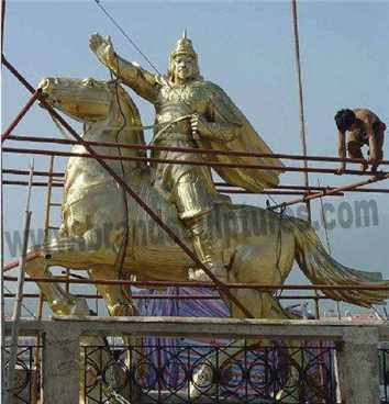 Big Western Equestrian Knight Copper Outer Sculptures