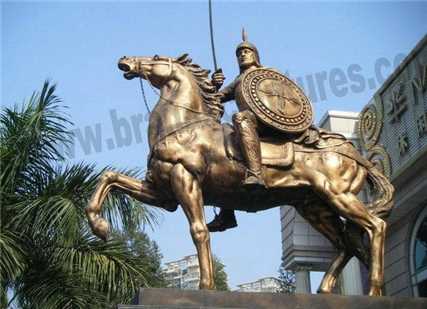 Giant Art Equestrian Knight Brass Outdoor Sculptures
