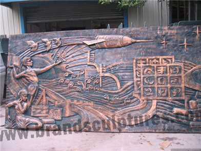 Huge Fiberglass Relief Abstract Sculpture Wall As Home Decoration