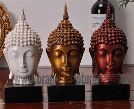 Modern Figure Fiberglass Head Large Buddha Statue