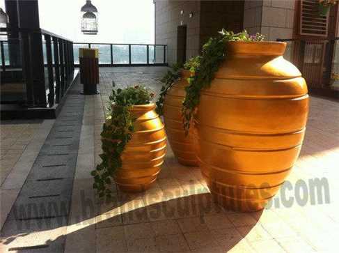 Beautiful Fiberglass Planters Sculpture Art As Hotel Decor
