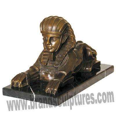 Sacred And Crouching Copper Pharaoh Statue For Palace Decor