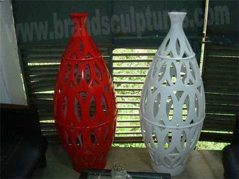 Beautiful Fiberglass Vases Sculptures As Wall Interior Design