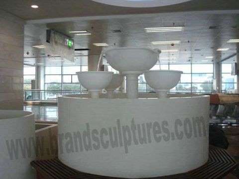 Large Handmade Fiberglass Planters Sculptures As Airport Decoration