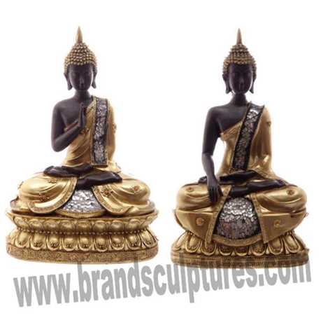 Large Modern Temple Decor Brass Base Buddha Statue