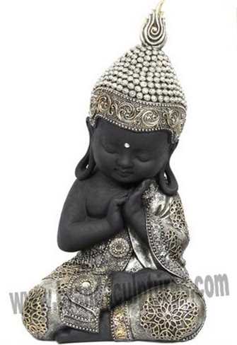 Modern Reposed Figure Brass Statue Buddha Bust For Temple Decor