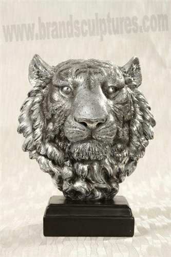 Realistic Fiberglass Tiger Head Sculpture As Xmas Decorations