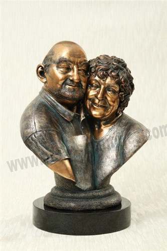 Contemporary Copper Couple Art Collection Designed Figure Statues