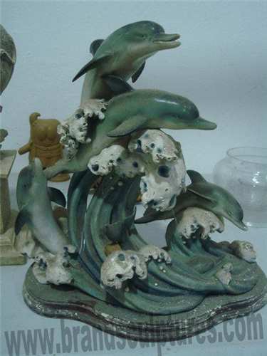 Large Beautiful Fiberglass Dolphins Sculpture As Home Ornament