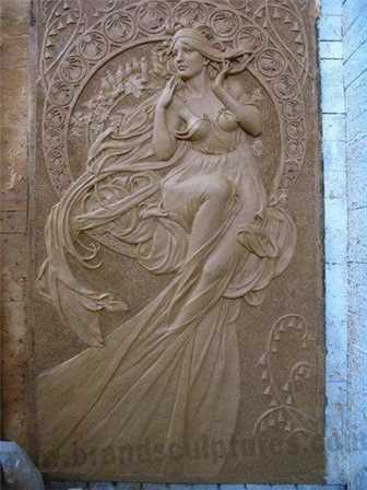 Huge Wall Fountain Beautiful And Elegant Figurine Relief Statue