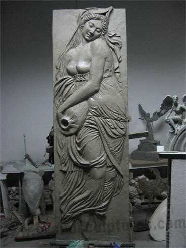 Giant European Beautiful Wall Waterfall Figure Relief Sculpture