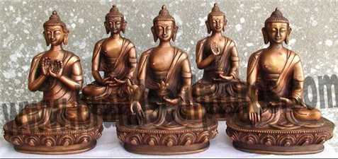 Outer Serene And Stately Copper Buddha Statue For Sale